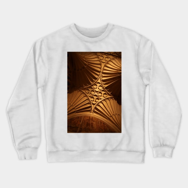 Tewkesbury Abbey - Vaulted Ceiling Crewneck Sweatshirt by JohnDalkin